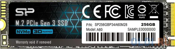 Ssd накопитель silicon power a60 128 gb pci-e 3.0 x4, фотография 1