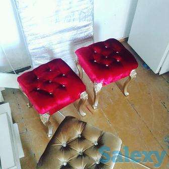 Пуф-табурет в каретной стяжке, фотография 3