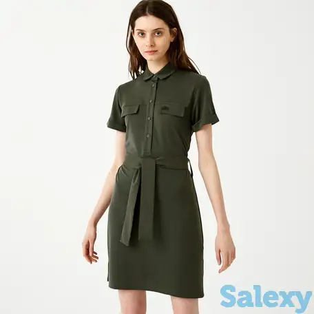 Женское платье lacoste с коротким рукавом и воротником-рубашкой, фотография 1