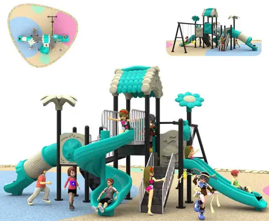 Метало-пластиковые детские игровые  городки, качели, фотография 2