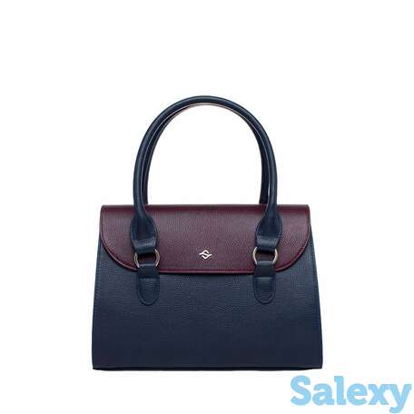 Женская кожаная сумка bloy dark blue/burgundy, фотография 3