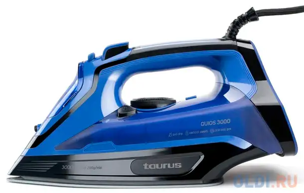 Утюг taurus quios 3000 3000вт синий чёрный, фотография 1