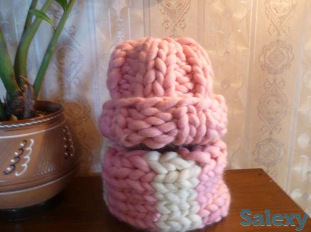 Модные , красивые ,объёмные , вязанные шапочки Хельсинки ., фотография 6