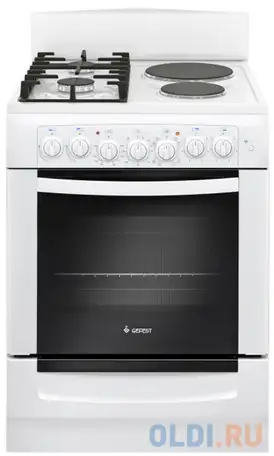 Комбинированная плита gefest 6112-02 0112 белый, фотография 1
