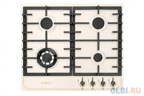 Варочная панель газовая gefest пвг 1214-01 к55 кремовый, фотография 1