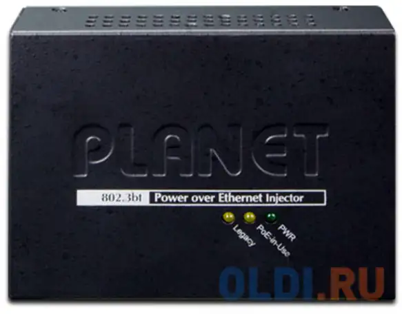Single-port 10/100/1000mbps 802.3bt ultra poe injector (60 watts, legacy mode support,, фотография 1