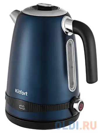 Чайник электрический kitfort kt-6121-3 1.7л. 2200вт синий (корпус: нержавеющая сталь/пластик), фотография 1
