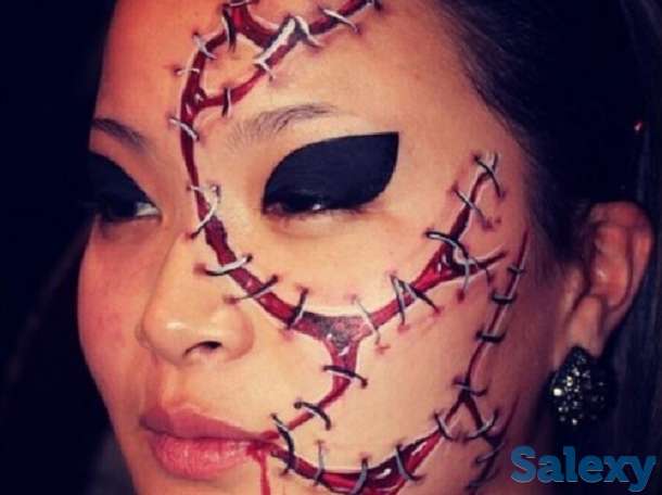 Аквагрим на Halloween, детские день рождения грим на водной основе 7000тг час 10-12 детей, фотография 5