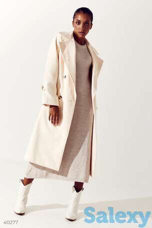 Двубортное кремовое пальто, фотография 1