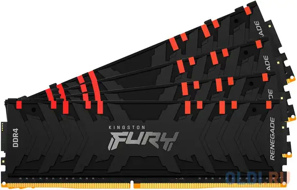Оперативная память для компьютера kingston fury renegade rgb dimm 64gb ddr4, фотография 1