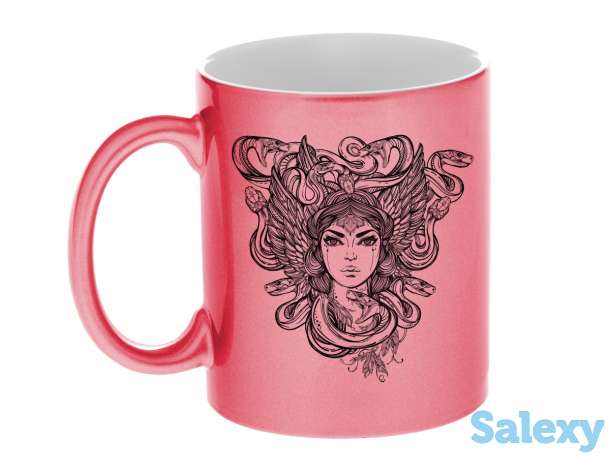 Цветные перламутровые кружки. Нанесение на красивых перламутровых кружках., фотография 1