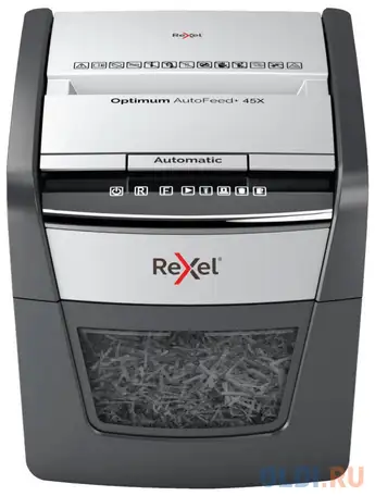 Шредер rexel optimum autofeed 45x черный с автоподачей (секр.p-4)/фрагменты/45лист./20лтр./скрепки/с, фотография 1