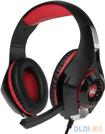 Игровая гарнитура проводная crown cmgh-102t черный красный, фотография 1