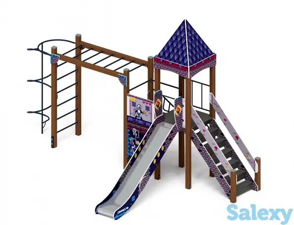 Детский игровой комплекс «замок» (пиксель) 2.18.03-03 h=1500, фотография 1
