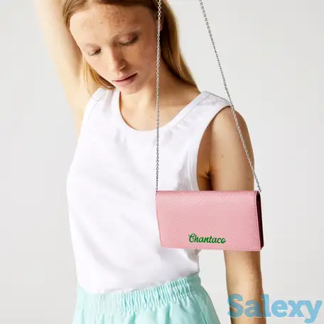 Женский мини-чехол для монет lacoste chantaco pique из кожи, фотография 1