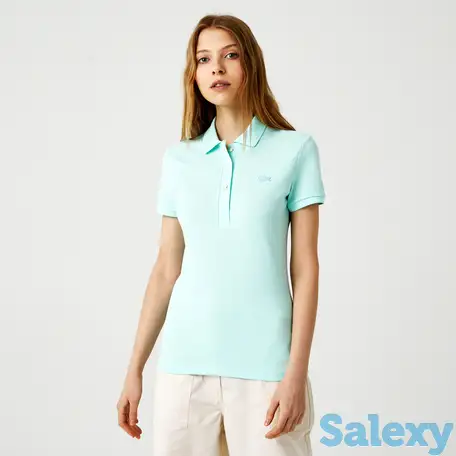 Женское поло lacoste slim fit из эластичного хлопка, фотография 1