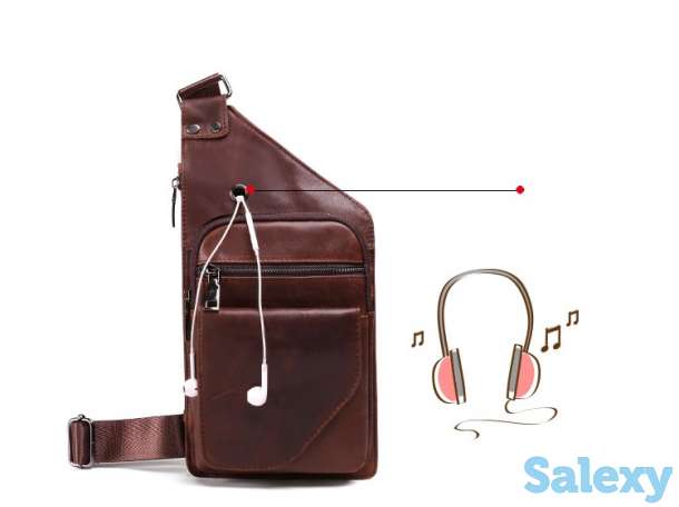 Мужская сумка через плечо из натуральной бычьей кожи с 20% скидкой, фотография 4