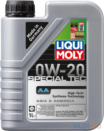 Нс-синтетическое моторное масло liquimoly special tec aa 0w20 1 л 8065, фотография 1