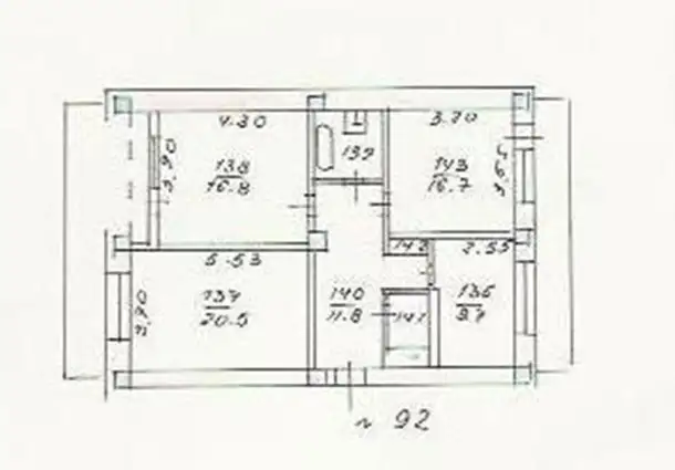 Продается улучшенная трехкомнатная квартира, Кабанбай-батыра,д.55, фотография 11