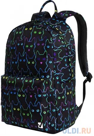 Рюкзак brauberg neon cats 15 л черный, фотография 1