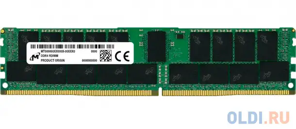Память ddr4 32gb 3200mhz crucial mta36asf4g72pz-3g2r1 rtl pc4-25600 cl19 rdimm ecc, фотография 1