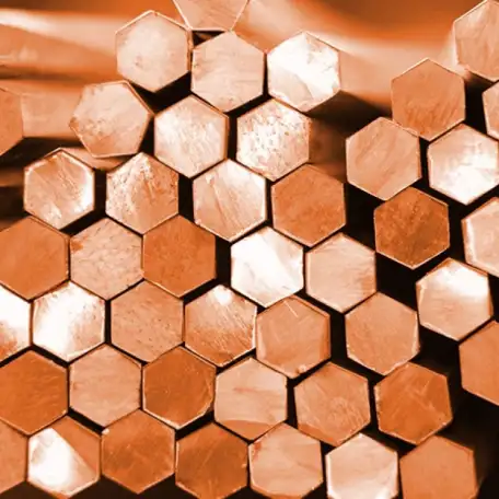 Медный шестигранник, Марка: М1; М2; М3; М1м; М1т, Размер: 5-50 мм, Способ произ-ва: горячекатанный, фотография 1