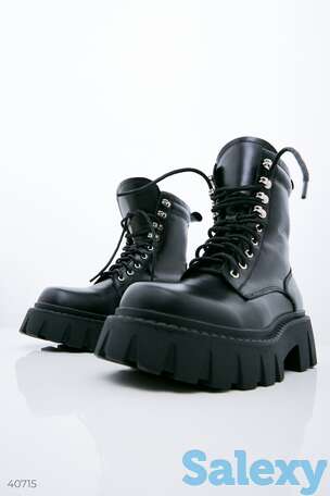 Ботинки на шнуровке из натуральной кожи, фотография 1
