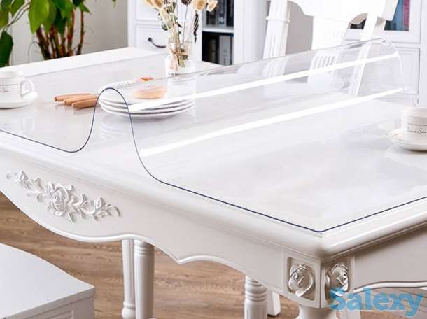 Скатерть Клеенка прозрачная, гибкое стекло, силиконовая 1.5 мм 1,0 v, фотография 4