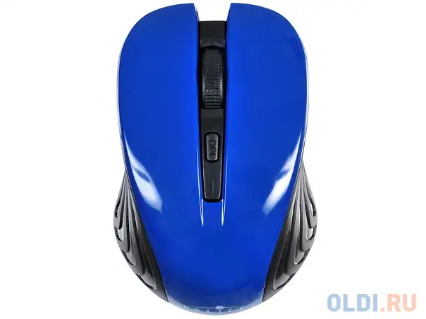 Мышь oklick 545mw черный/синий оптическая (1600dpi) беспроводная usb (4but), фотография 1