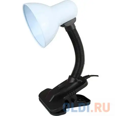 Ultraflash uf-320p  c01 белый(светильник настольный с прищепкой 230в, 60вт, e27,, фотография 1