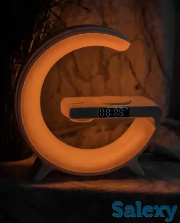 LED Светильник со встроенной беспроводной зарядкой для телефона и колонкой, фотография 6