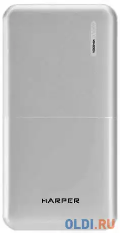 Внешний аккумулятор power bank 10000 мач harper pb-10011 белый, фотография 1
