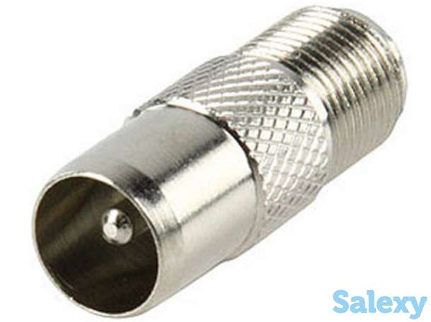 Штекер металлический на антенну, разъём телевизионной антенны (ТВ), фотография 1