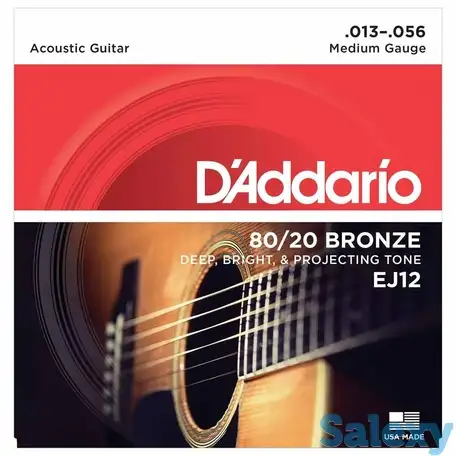 Струны для акустических гитар d'addario ej12, фотография 1