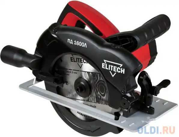 Пила дисковая elitech пд 1600л 1600вт. 5000об\\м. диск-ф190х30мм. рез-65мм. 4.8кг. кор., фотография 1