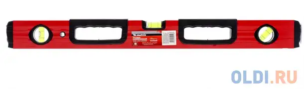 Уровень алюминиевый, 600 мм, фрезерованный, 3 глазка, 2 эргономичные ручки// matrix, фотография 1