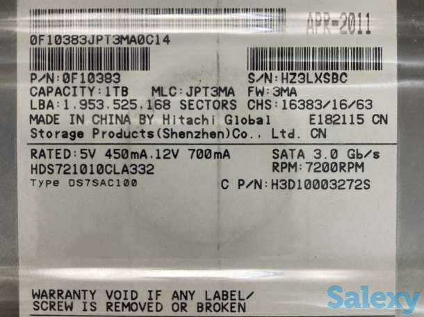 Новый жёсткий диск на 1 TB HITACHI, фотография 2