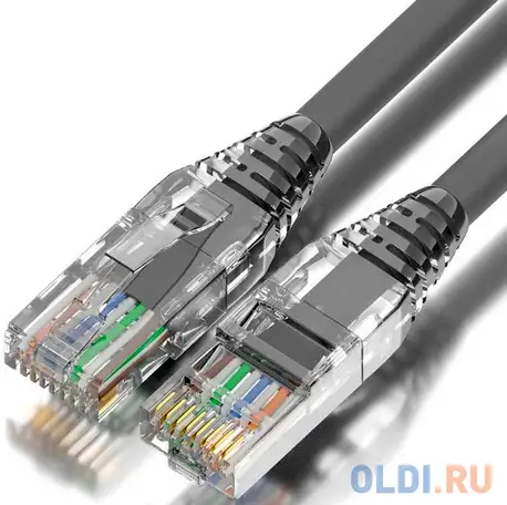 Gcr патч-корд сборный 5.0m lszh utp кат.5e, серый, коннектор прозрачный+abs колпачок,, фотография 1