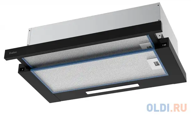 Вытяжка встраиваемая evelux tel 60 b черный, фотография 1