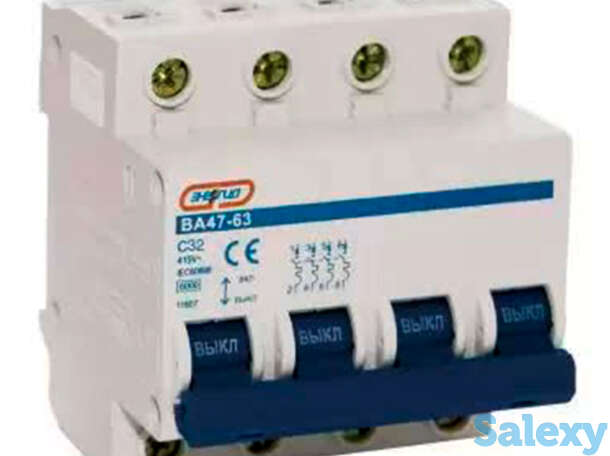 Автоматический выключатель 4P 25A ВА 47-63 Энергия, 3 шт, фотография 1