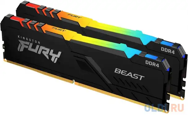 Оперативная память для компьютера kingston kingston fury beast rgb dimm 64gb, фотография 1