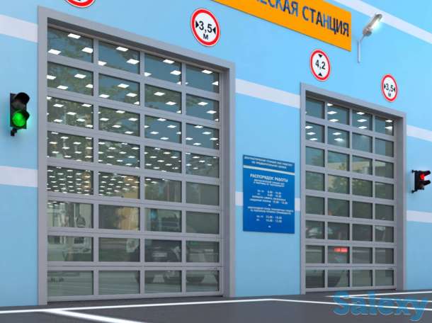 Панорамные секционные ворота с ручным управлением, фотография 1