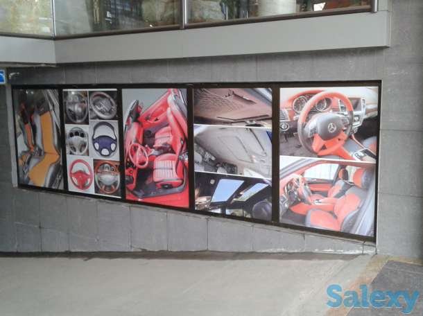 Оформление витрин: оклейка стекол оракалом, накладные элементы, 