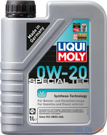 Нс-синтетическое моторное масло liquimoly special tec v 0w20 1 л 20631, фотография 1