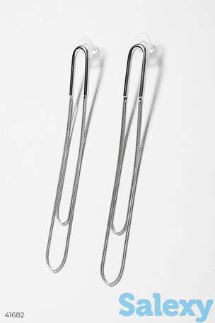 Серебристые серьги подвески, фотография 1