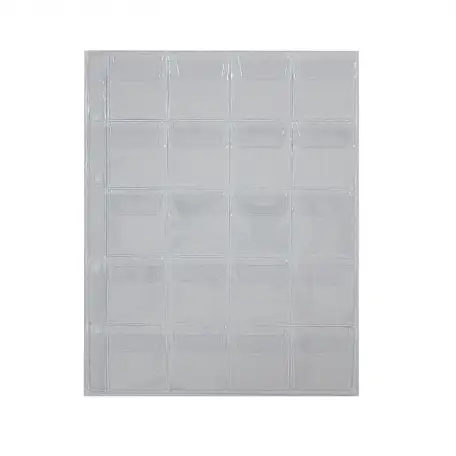 Лист для монет 200х250 мм., с клапанами, на 20 ячеек, 42х45 мм. 5 шт., фотография 1