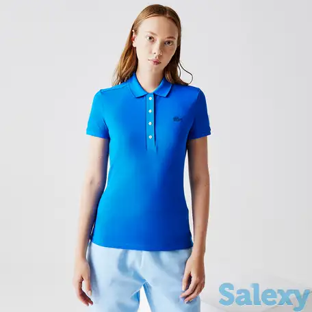 Женское поло lacoste slim fit из эластичного хлопка, фотография 1