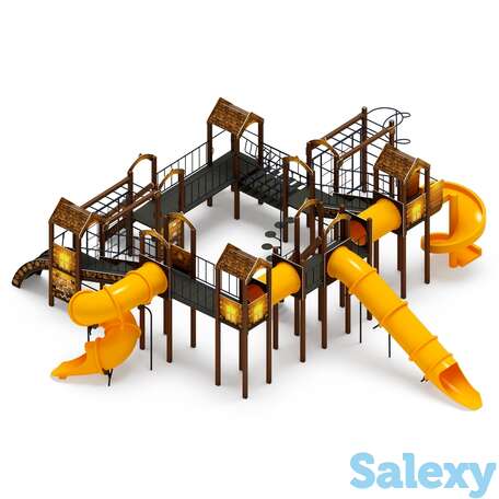 Детский игровой комплекс «остров детства (эко) (винтовой скат)» дик 2.01.8.02-32 н=1200,, фотография 1