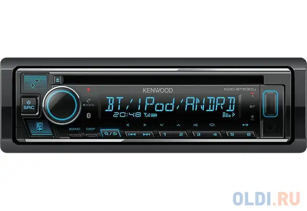 Автомагнитола cd kenwood kdc-bt530u 1din 4x50вт, фотография 1
