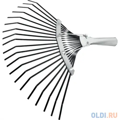 Грабли сибртех 61779  веерные 20 зубьев с черенком оксидированные плоский, фотография 1